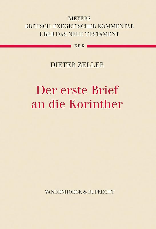 Der erste Brief an die Korinther (German Edition) by Dieter Zeller