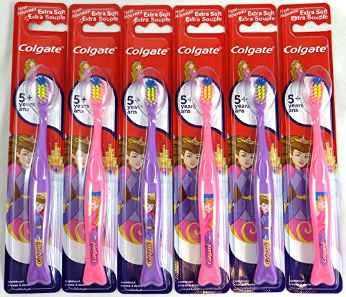Colgate Childrens Extra Soft Toothbrush, Princess (Pack of 6)