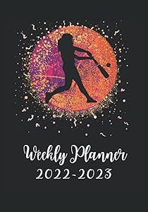 Baseball Weekly Planner 2022-2023: This cute weekly planners for women and girls featuring a simple graphic design of a female sports player on a funky background