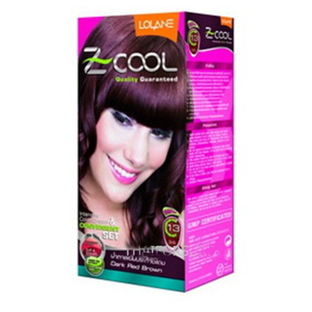 

Lolane Hair Permanent Color 'Z-cool - C13' (Dark Red Brown) Kit Set. Product of Thailand (C317)