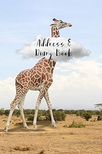Address Book & Diary: Address Book with Alphabetical Tabs for Women, With Birthdays, Size 6x9 Inches, Giraffe Lovers by AllizPress. Studio