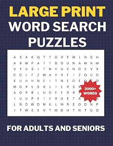Large Print Word Search Puzzles for Adults and Seniors: A Relaxing and Fun Word Search Book. 2000+ Words. by S R N