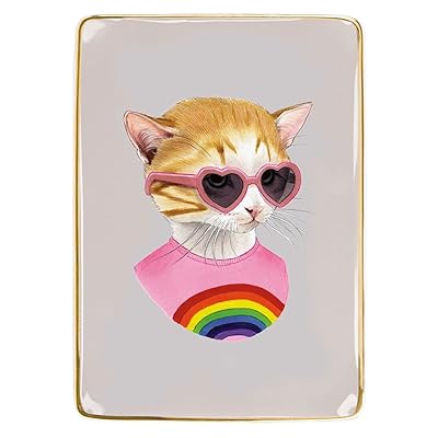 Berkley Bestiary Rainbow Kitten Medium Porcelain Tray