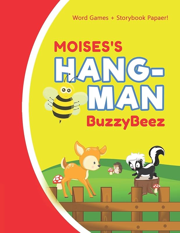 MOISES'S HANGMAN: Blank Hang Man Fun Puzzle Book + Storybook Activity Paper | Help Kids Learn to Spell Improve Vocabulary Letter Spelling Memory Logic ... Activities | Personalized First Name Letter M by BUZZYBEEZ PUBLICATIONS