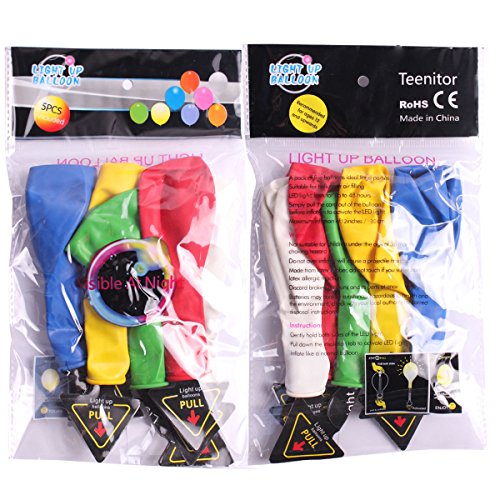 Teenitor LED Light up Balloons 20 Mixed color Party Pack