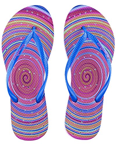 Showaflops Women's Antimicrobial Shower & Water Sandals - Psychedelic Swirl