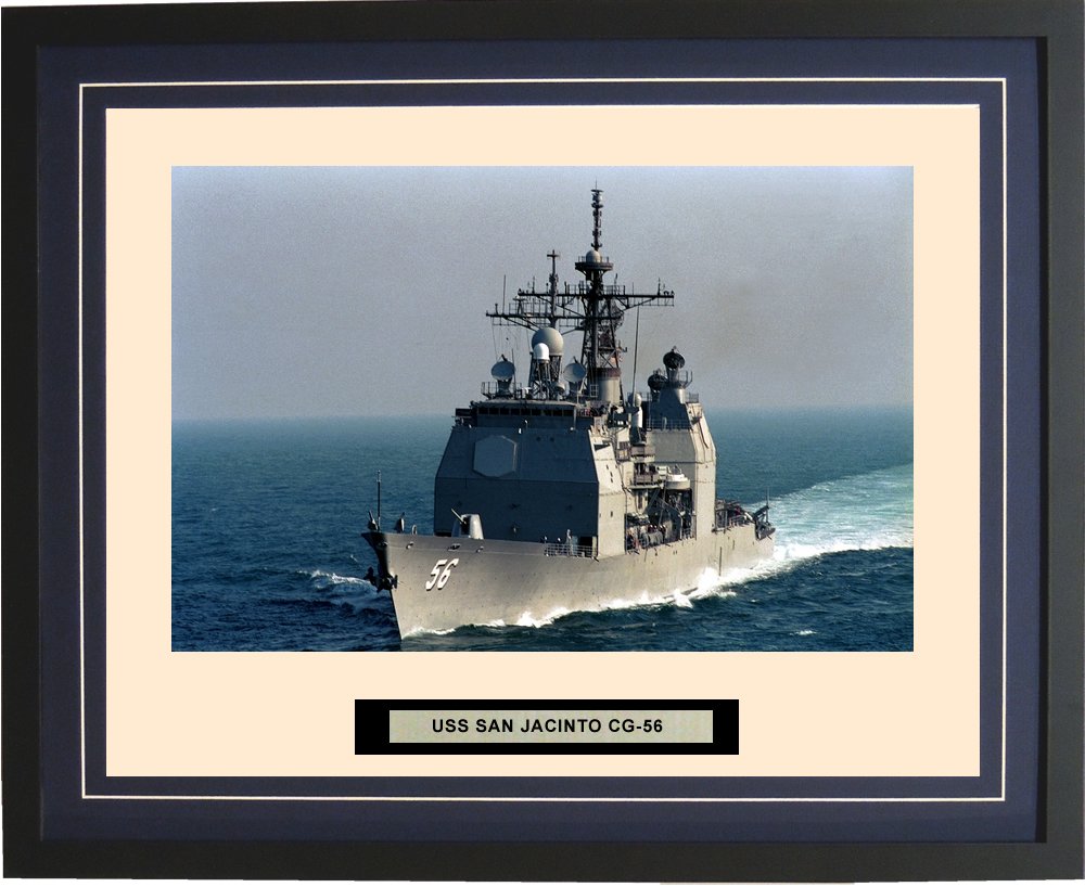 

Navy Emporium - USS San Jacinto CG-56 - Framed - Photo - Engraved Ship Name - Double Mat - Photograph - 16 X 20 - 223CG56