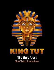 Blank Sketch Drawing Book 8.5x11 inch /100 Blank Pages: The Egyptian Pharaoh King Tut Mask Blank Sketch Drawing by Bahaa Elmahdy