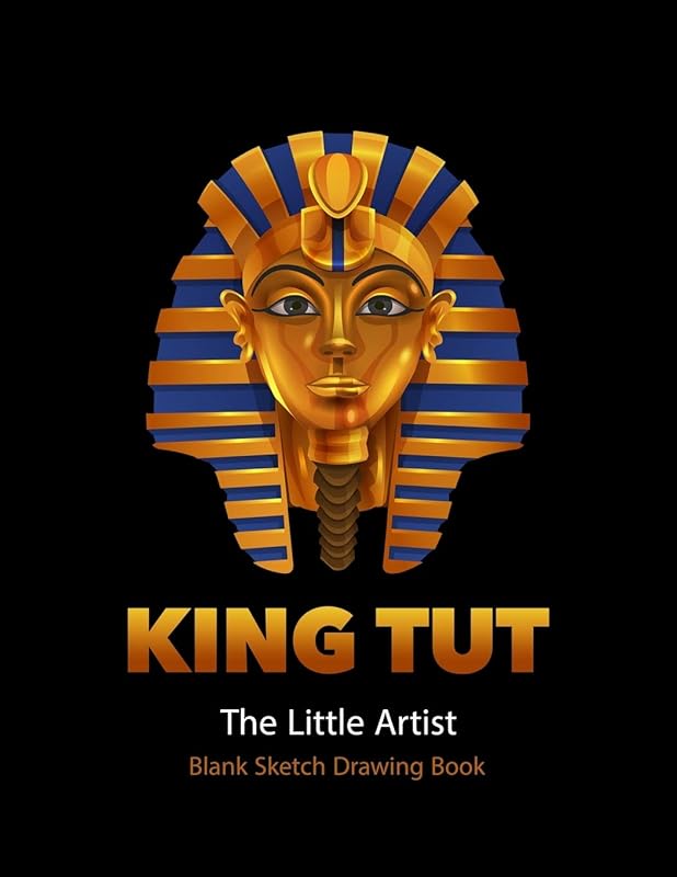 Blank Sketch Drawing Book 8.5x11 inch /100 Blank Pages: The Egyptian Pharaoh King Tut Mask Blank Sketch Drawing by Bahaa Elmahdy