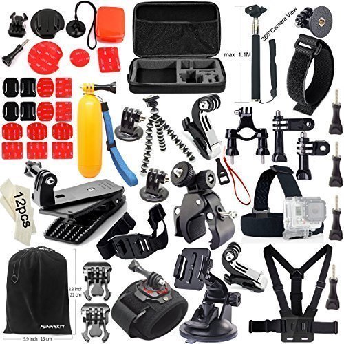 FUNNYKIT 40 en 1 Kit de Accesorios para cámara Go-Pro Hero sj5000 sj4000 sj6000 y Xiaomi yi