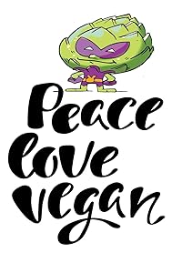 Peace Love Vegan: 6x9 College Ruled Line Paper 150 Pages