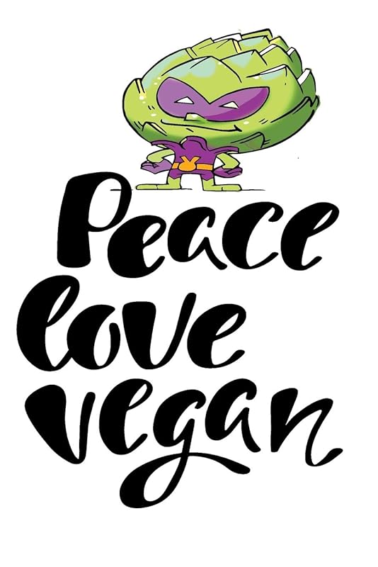 Peace Love Vegan: 6x9 College Ruled Line Paper 150 Pages by Foodietoon