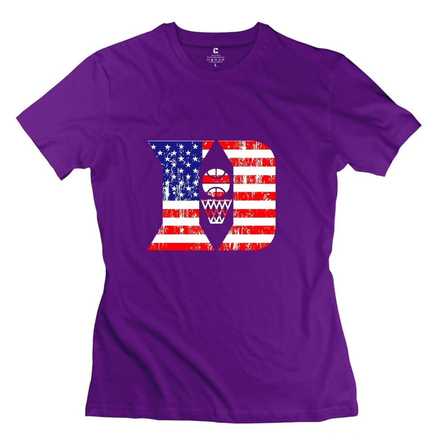 

Women's Duke Blue Devils Men's Basketball Flag Logo Tshirt Purple