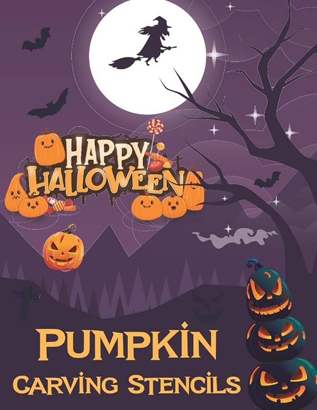 Pumpkin Carving Stencils: 50 Halloween Templates for Carving Pumpkins, Decorating and Painting Crafts by Hish Press