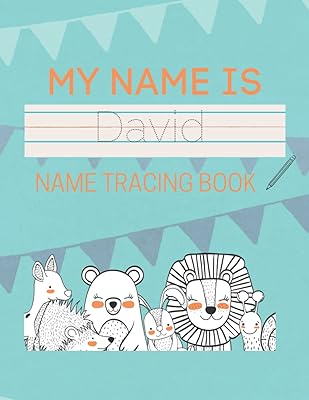 David Name Tracing Book: 50 Pages of custom name tracing. Learn to write your name with this personalized name tracing book for kids. Pre-K and Kindergarten practice workbook.