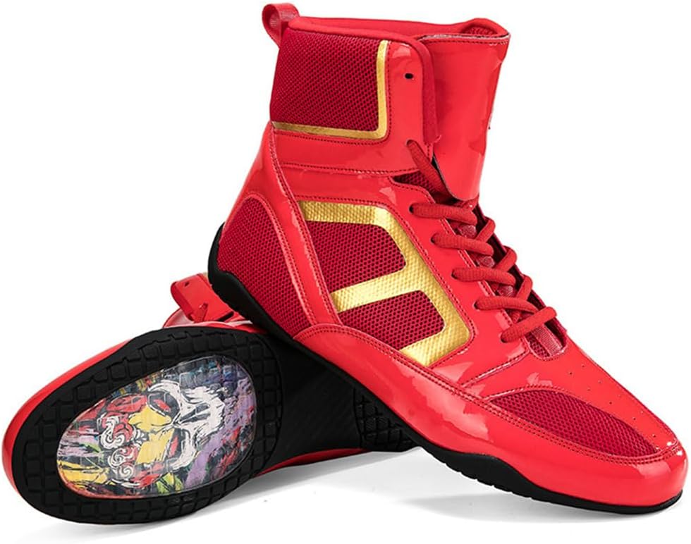 Sneakers For Women Girl, High Top Boxing Shoes Lightweight Breathable Bodybuilding Sport Trainers For Weightlifting Wrestling_vogvips.com