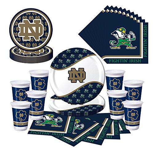Notre Dame Fighting Irish Party Pack - Plates, Cups, Napkins - Serves 8