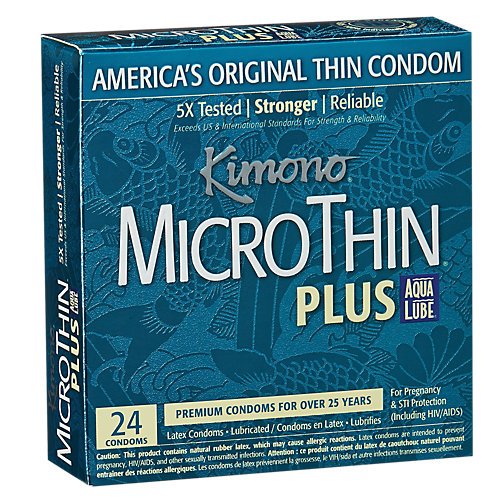 Kimono MicroThin Plus Aqua Lube 24 Condoms