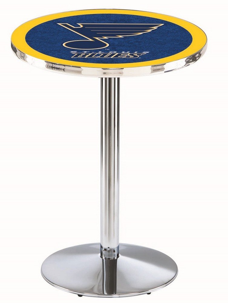 

Saint Louis Blues St Pub Table With Chrome Base and Edge