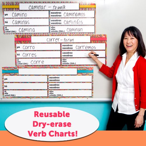 Dry-Erase Spanish Verb Charts Set of 3