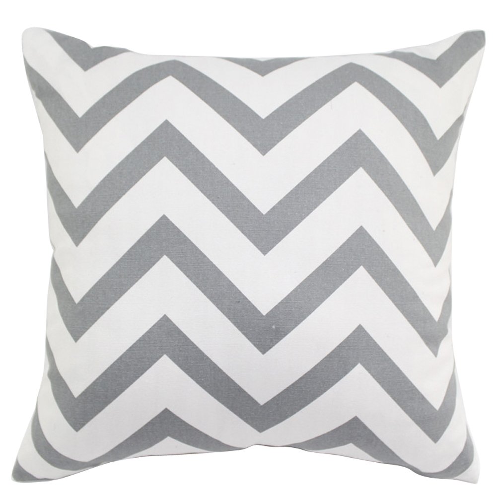 

DEDC Waved Stripes Cotton Linen Square Decorative Throw Pillow Cases Cushion Cover 45 x 45CM 7 Colors