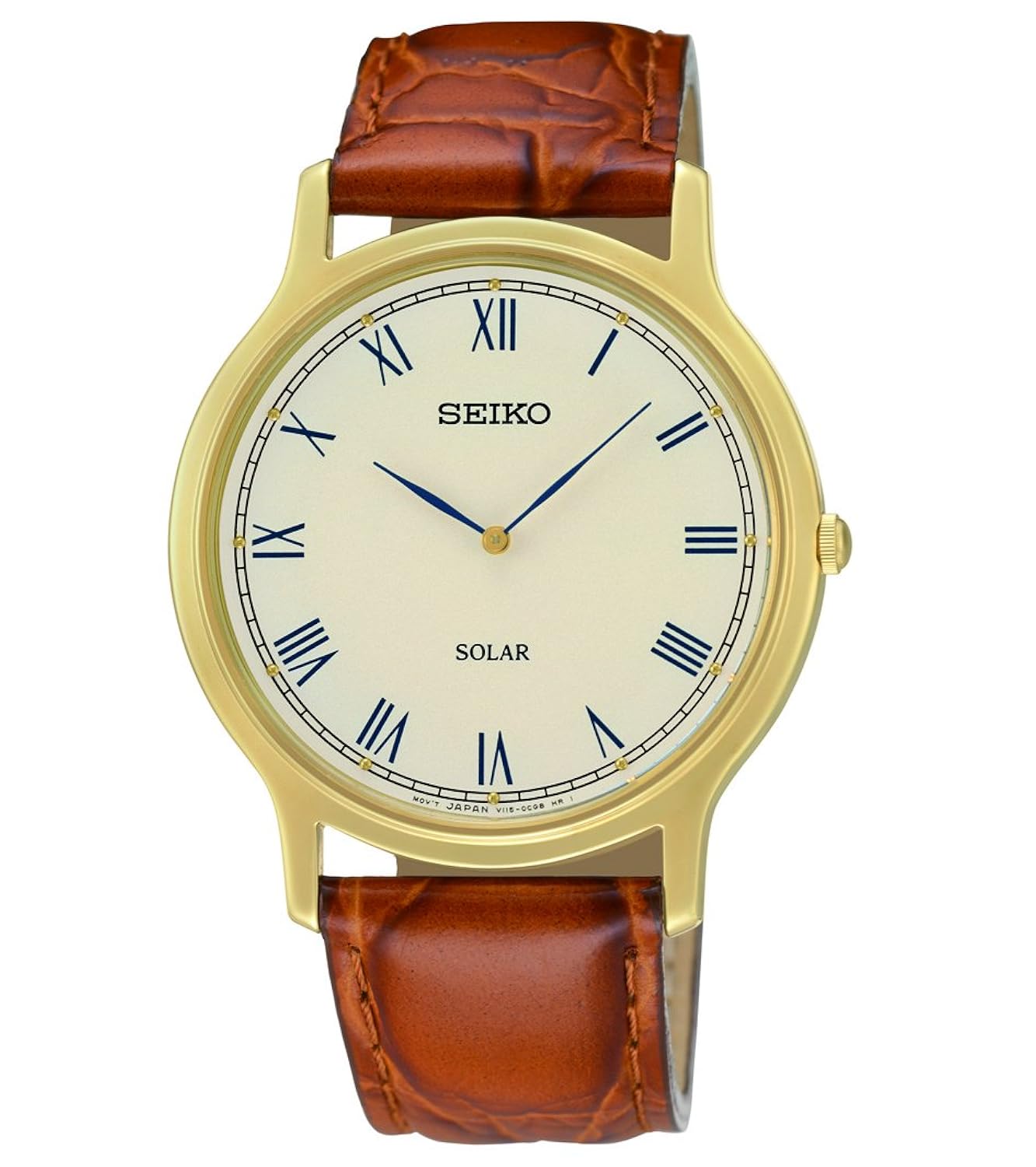 seiko mens sup876 analog display japanese quartz brown watch