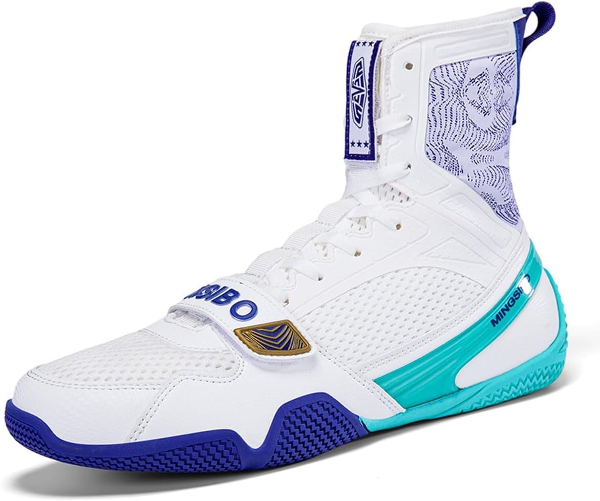 Mens Womens High Top Wrestling Boxing Shoes Lightweight Non-Slip Breathable Fitness Sneakers For Boxing Weightlifting Training_vogvips.com
