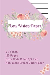 Low Vision Paper: Non-glare Cream Paper: 6 x 9: Lilac