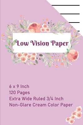 Low Vision Paper: Non-glare Cream Paper: 6 x 9: Lilac
