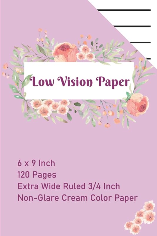 Low Vision Paper: Non-glare Cream Paper: 6 x 9: Lilac by Lou J Townsend