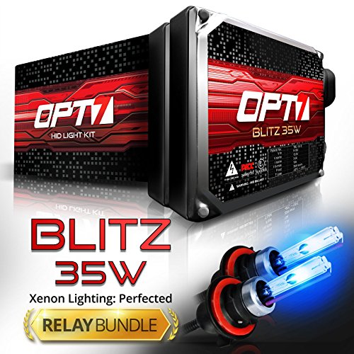 OPT7® Blitz HID Xenon Conversion Kit w/ Relay Harness & Capacitors - 2 Year Warranty - 9006 (10000K, Deep Blue)