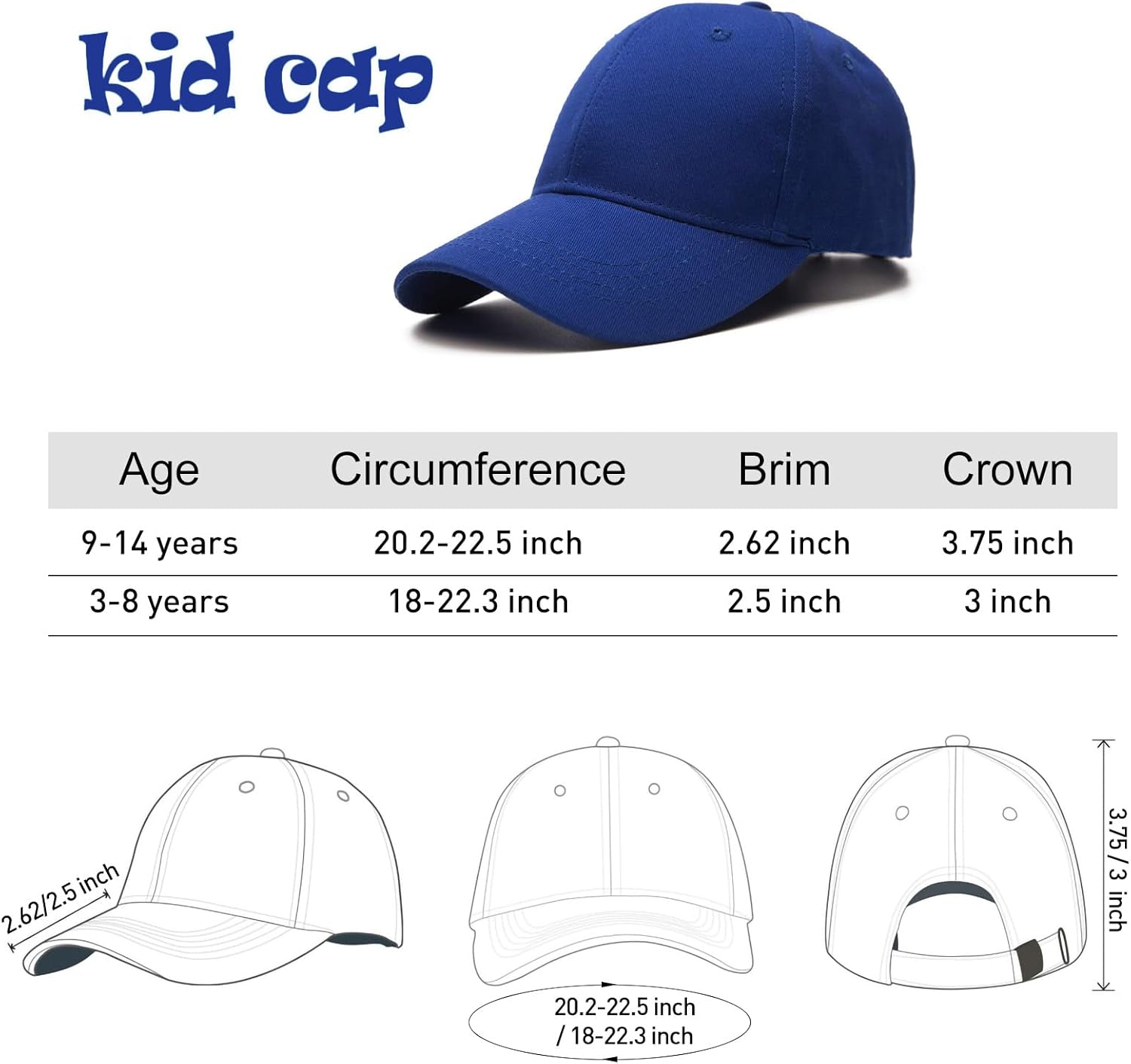 Verstellbare Baseballkappe Für Kinder Aus Gewaschener Baumwolle_voghion.com