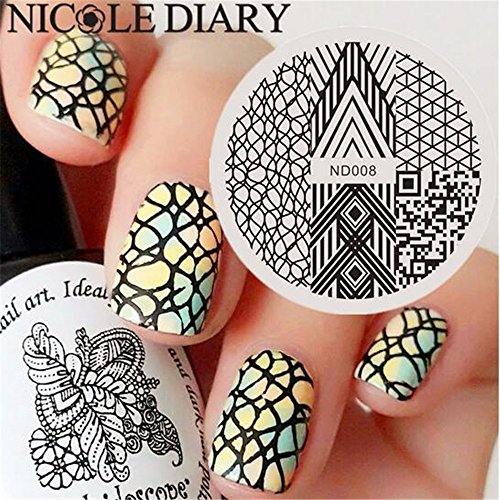 NICOLE DIARY Elegant Line Nail Art Stamp Template Image Stamping Plate NDP-008
