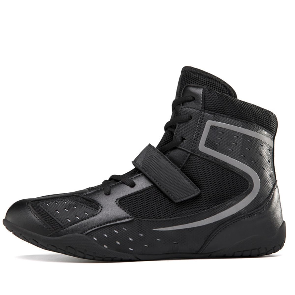 Men's Boxing Shoes High Top Squat Kickboxing Shoes Lightweight Wrestling Boots Sparring Unisex's Competition Footwear_vogvips.com