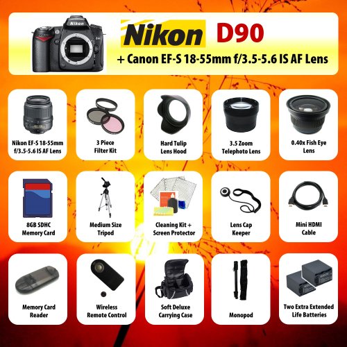 Black Friday Nikon D90 Digital SLR Camera + 1855mm Lens + 3.5x
