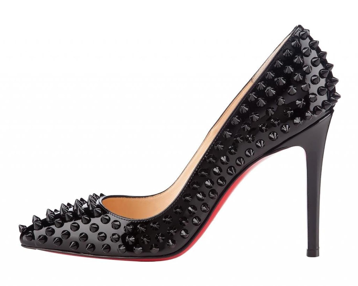 

Onlymaker Ladies Women's High Heel Closed Toe Pumps Rivet Studded Sandals Handmade For Wedding Party Dress Stiletto Shoes
