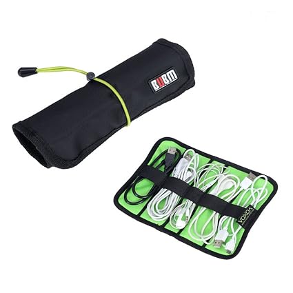 Tinksky Portable cavi multi-funzionale stoviglie da toeletta penne Nylon morbido Roll-up di Storage Bag organizzatore di viaggi - taglia S (nero)