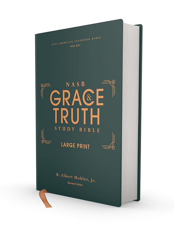 NASB, The Grace and Truth Study Bible (Trustworthy and Practical Insights), Large Print, Hardcover, Green, Red Letter, 1995 Text, Comfort Print by Zondervan