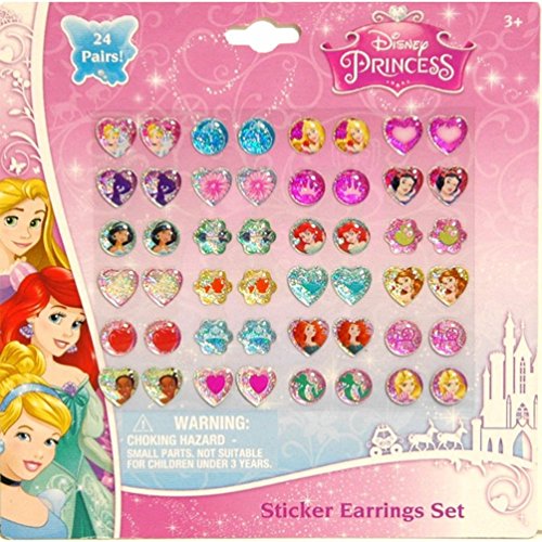Disney Princess Earrings -24 Pair Sticker On Earrings
