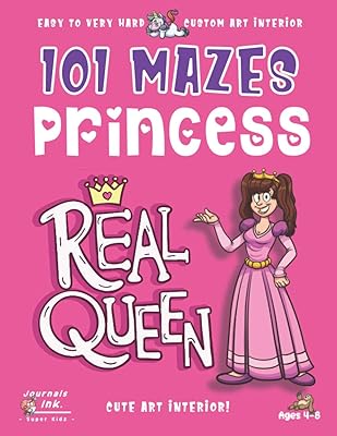 Princess Maze Book for Kids Ages 4-8: 101 Puzzle Pages. Custom Art Interior. Cute fun gift! SUPER KIDZ. Pretty Queen Crown.