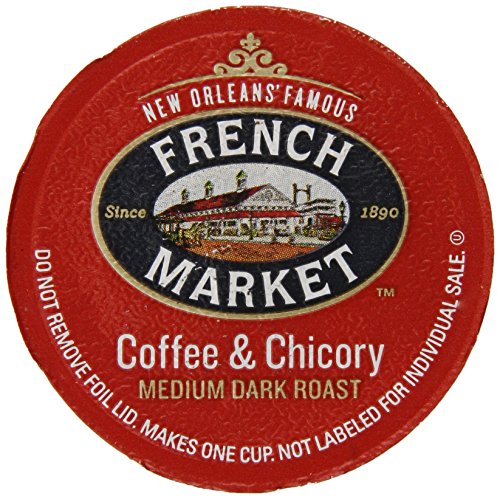 French Market Coffee Single Serve Cups, Medium-Dark Roast With Chicory, 12 count