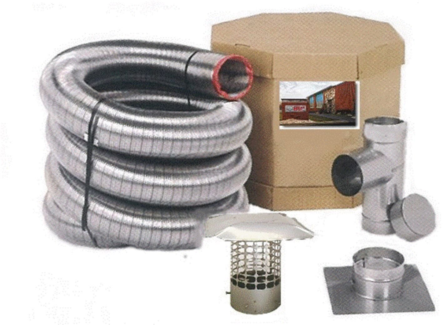 

Forever Vent FL625SSK 6-Inch x 25-Feet Single Ply Chimney Liner, Stainless Steel