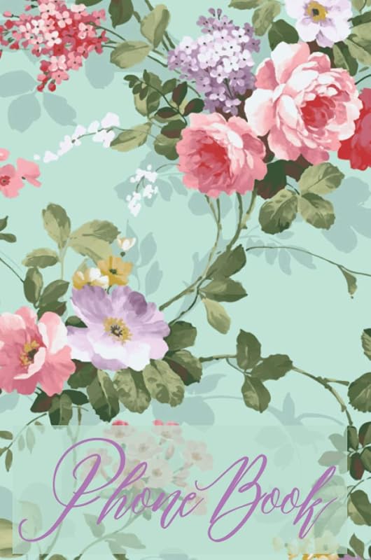 Phone Book: Large Print Telephone and Address Book for Seniors, Elderly or Visually Impaired - Contacts, Numbers, Address, Email - Assorted Flowers Design by VisCulture Books