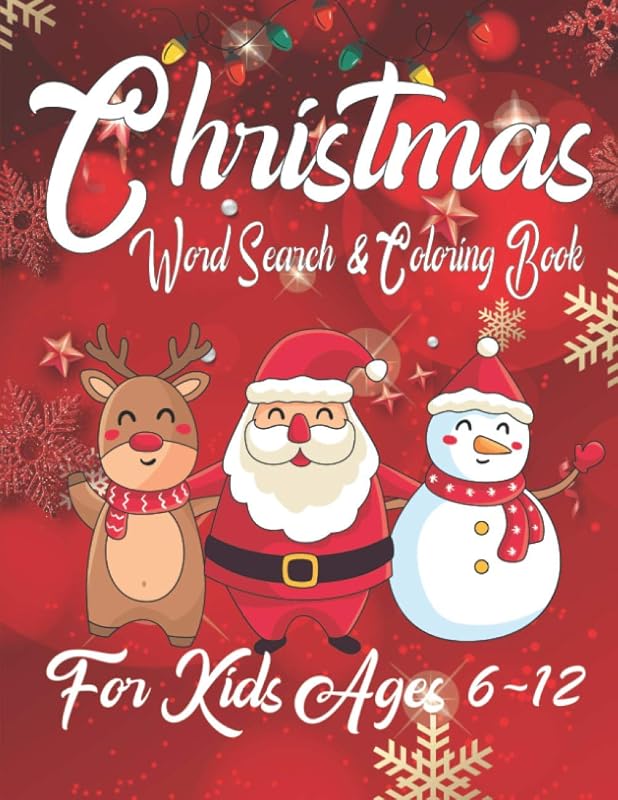 Christmas Word Search & Coloring Book For Kids Ages 6-12: Exercise your brain and fill your heart with Christmas Word Search and Coloring by David Pope