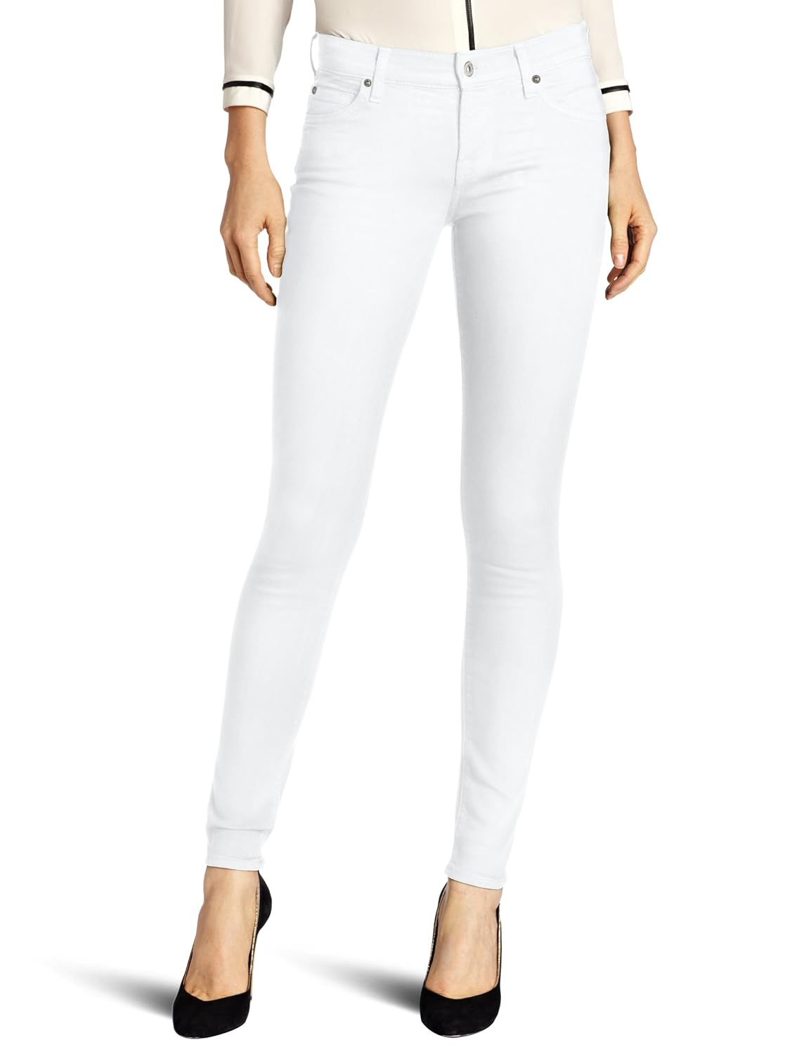 all mankind womens the slim illusion skinny jean in stark white