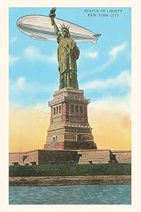 Vintage Journal Blimp and Statue of Liberty, New York City (Pocket Sized - Found Image Press Journals)