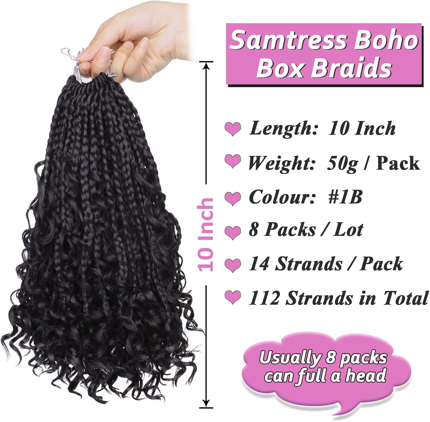 30 Inch Crochet Box Braids 8 Packs Black Goddess Box Braids Crochet Hair Bohomian Box Braids Crochet Hair Synthetic Braiding Hair Extensions_voghion.com