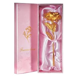 Lightahead® 24k Gold Rose Foil Flowers 6 inches Handcrafted and Last's forever with Gift Box - Best Gift for Valentine's day Mother's day Christmas Birthday