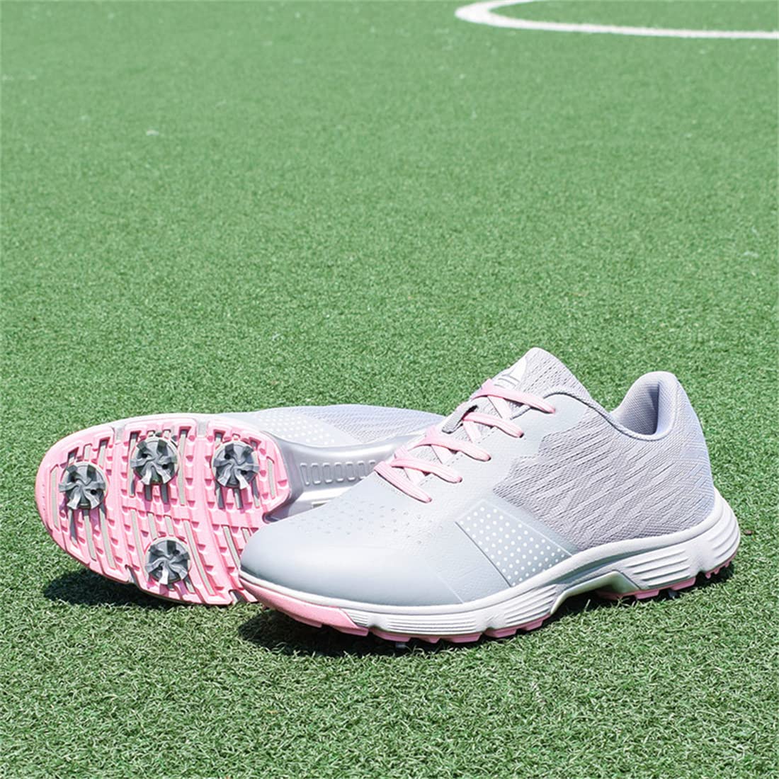 Women's Golf Shoes Waterproof Sports Shoes For Golf Female Ladies Training Walking Sneakers With 9 Spikes_vogvips.com