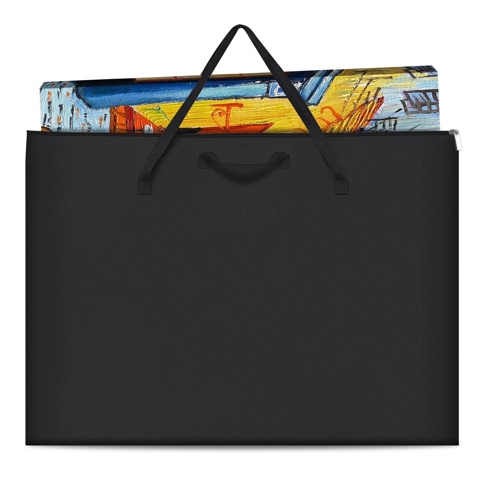 ZKOO Light Weight Art Portfolio Bag, 36 x 48 Extra Large Art Portfolio Case Light Weight Waterproof Poster, Studio Collection Tote for Artwork, Poster, Sketch Drawing, Canvas (36"*48"-Black)